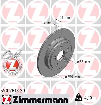 Тормозной диск ZIMMERMANN 907323 W92X B 590281320 изображение 0