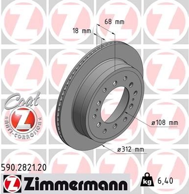 Тормозной диск ZIMMERMANN A VT59 907330 590282120 изображение 0