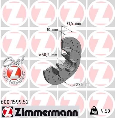 Тормозной диск ZIMMERMANN 907385 83 VS5 600159952 изображение 0