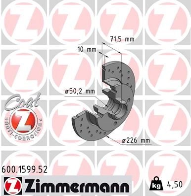Тормозной диск ZIMMERMANN 907385 83 VS5 600159952