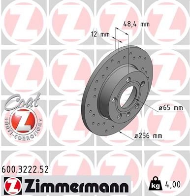 Тормозной диск ZIMMERMANN 907480 YD XXDT 600322252