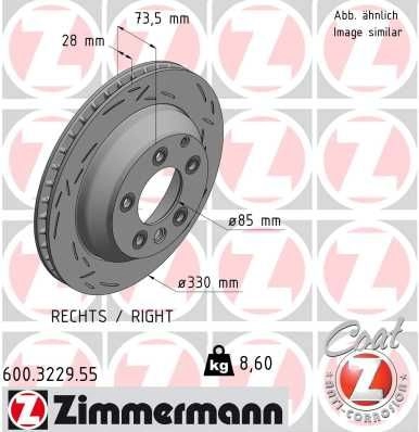 Тормозной диск ZIMMERMANN 600322955 CSRO 7 1425042712