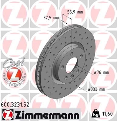 Тормозной диск ZIMMERMANN O IZOY7 600323152 907491