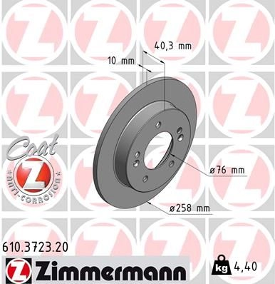 Тормозной диск ZIMMERMANN 907615 610372320 LFX KI8 изображение 0