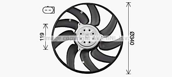 Вентилятор радиатора AVA QUALITY COOLING 1440653871 AI7527 KMBQB Y