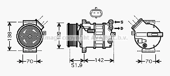 Компрессор кондиционера AVA QUALITY COOLING ALAK112 Z EBHPQ 1440653906 изображение 0