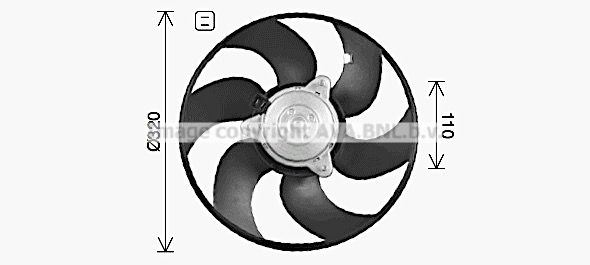 Вентилятор радиатора AVA QUALITY COOLING CN7557 1440653990 ND2 6S86 изображение 0