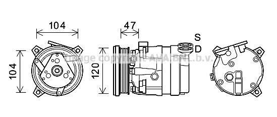 Компрессор кондиционера AVA QUALITY COOLING CTAK054 MRU7 GD 1440654022 изображение 0