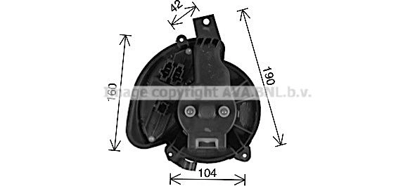 Моторчик вентилятора печки AVA QUALITY COOLING 1440654162 PDE2 KO FT8475 изображение 0