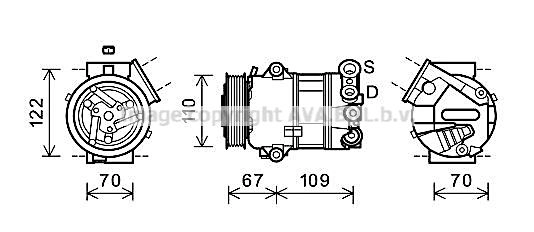 Компрессор кондиционера AVA QUALITY COOLING FTAK408 4045385230877 1424848072 7U DEGG изображение 0