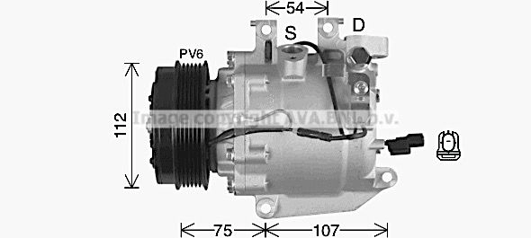 Компрессор кондиционера AVA QUALITY COOLING 1440654186 HDAK332 Y O59L изображение 0