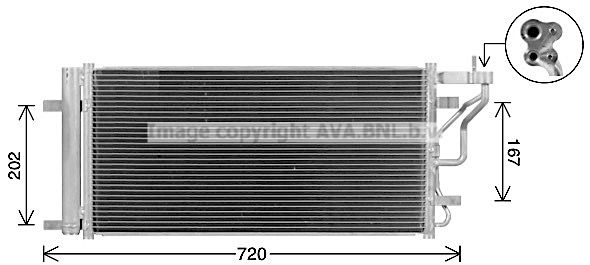 Радиатор кондиционера AVA QUALITY COOLING 1440654201 J OPB9 HY5577D изображение 0