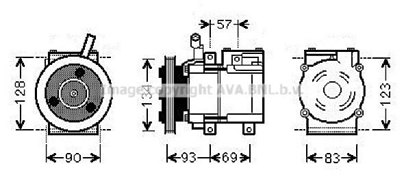 Компрессор кондиционера AVA QUALITY COOLING 1440654223 3 79YXB5 HYAK264 изображение 0