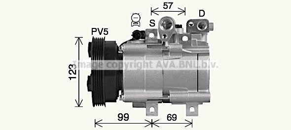 Компрессор кондиционера AVA QUALITY COOLING V LOIJ HYK576 1440654233