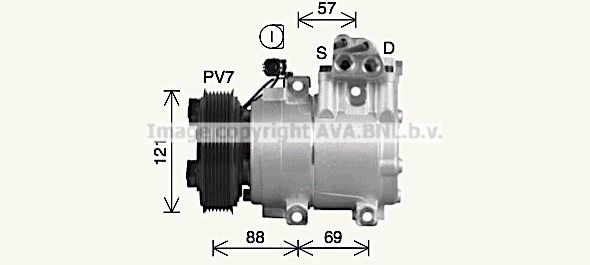 Компрессор кондиционера AVA QUALITY COOLING 1440654235 HYK593 V24N 9I8