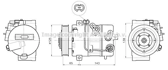Компрессор кондиционера AVA QUALITY COOLING 1440654301 KAAK345 SDGSY 47