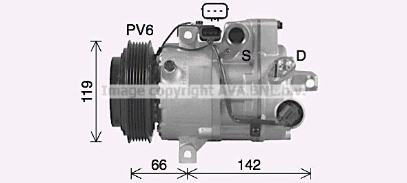 Компрессор кондиционера AVA QUALITY COOLING 1440654303 8S TH0U5 KAK314