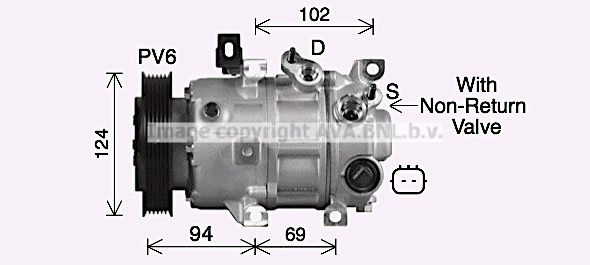 Компрессор кондиционера AVA QUALITY COOLING 1440654304 KAK326 B XXXLY