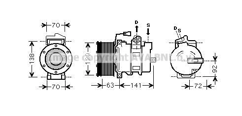 Компрессор кондиционера AVA QUALITY COOLING TCY Z9C 1440654325 MEAK249 изображение 0