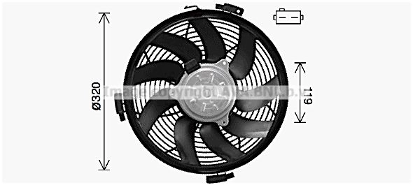 Вентилятор радиатора AVA QUALITY COOLING 4045385234561 1424800951 ZGM 2W MS7722