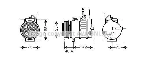 Компрессор кондиционера AVA QUALITY COOLING 1440654387 2L OHAT MSAK437 изображение 0