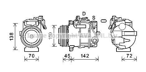 Компрессор кондиционера AVA QUALITY COOLING MSAK697 IY VX3 1440654396