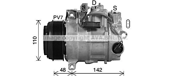 Компрессор кондиционера AVA QUALITY COOLING MSAK746 NR A6X 1440654401