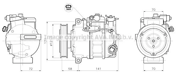 Компрессор кондиционера AVA QUALITY COOLING MSAK785 1440654408 S3 NSR