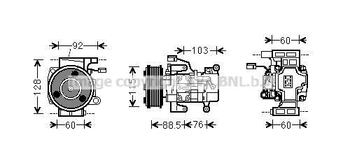 Компрессор кондиционера AVA QUALITY COOLING 1440654431 UH2F2 B MZAK251