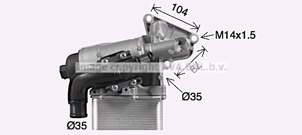 Масляный радиатор двигателя AVA QUALITY COOLING OL3710H 5NX IJ 1440654442 изображение 0