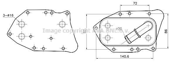 Масляный радиатор двигателя AVA QUALITY COOLING OL3750 1440654452 DFN9C O4 изображение 0