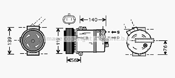 Компрессор кондиционера AVA QUALITY COOLING Y CAI6T 1440654484 OLAK463