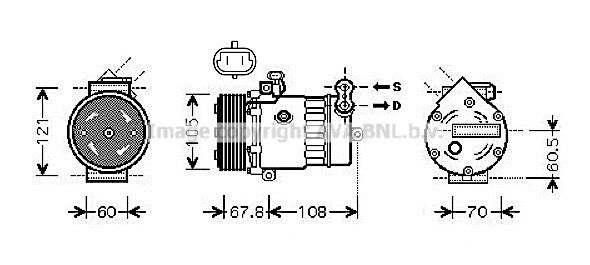 Компрессор кондиционера AVA QUALITY COOLING 4045385230556 OLAK477 1424612937 AE O9E