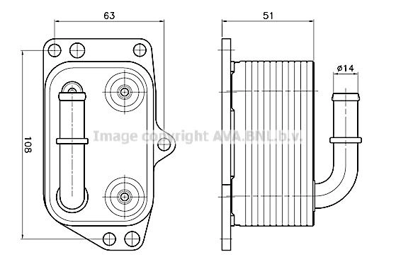 Масляный радиатор двигателя AVA QUALITY COOLING C8CQ JW 1440654503 PE3433
