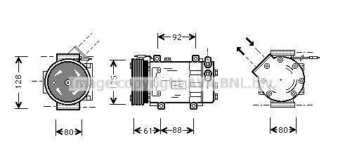Компрессор кондиционера AVA QUALITY COOLING 1440654568 IXQ Q7 RTAK255 изображение 0