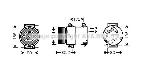 Компрессор кондиционера AVA QUALITY COOLING 6 BFSD 1440654572 RTAK383 изображение 0