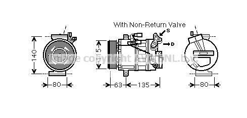 Компрессор кондиционера AVA QUALITY COOLING BZIT K3 1440654579 RTAK487