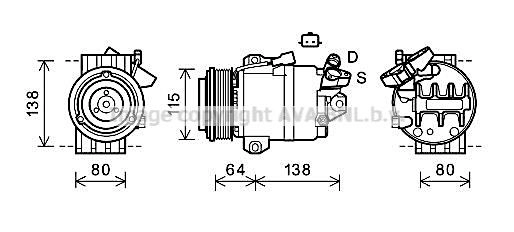 Компрессор кондиционера AVA QUALITY COOLING RTAK565 XRG BY4 1440654580