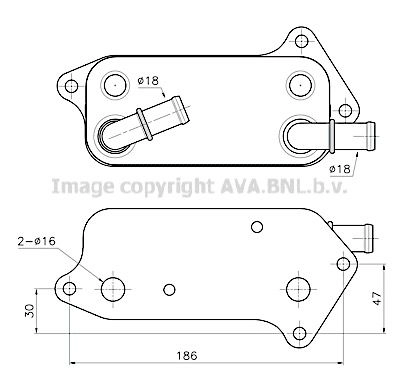 Масляный радиатор двигателя AVA QUALITY COOLING SB3083 1440654584 HL 1DLB8