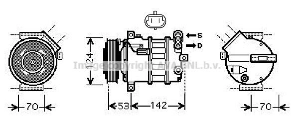 Компрессор кондиционера AVA QUALITY COOLING 1440654585 SBAK063 80 EKRG