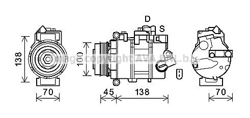 Компрессор кондиционера AVA QUALITY COOLING 1440654762 VNAK384 JS5 81K0
