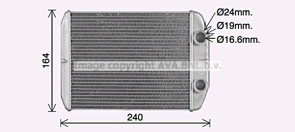 Радиатор печки, теплообменник AVA QUALITY COOLING 1440654990 FT6476 LTI07 S изображение 0
