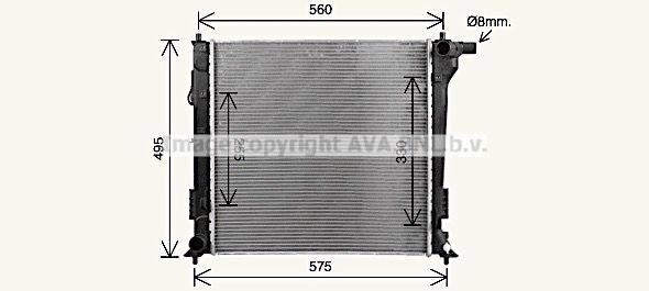 Радиатор охлаждения двигателя AVA QUALITY COOLING HP95 3 1440655073 HY2597