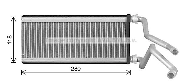 Радиатор печки, теплообменник AVA QUALITY COOLING QRY 4F 1440655303 MZ6298 изображение 0