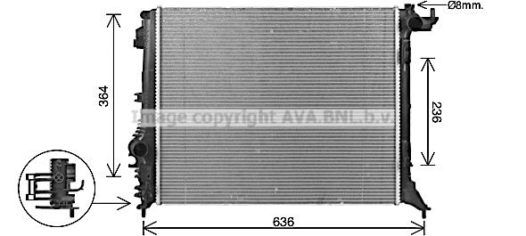 Радиатор охлаждения двигателя AVA QUALITY COOLING UV 4WLZ 4045385235193 RT2648 1424968812 изображение 0