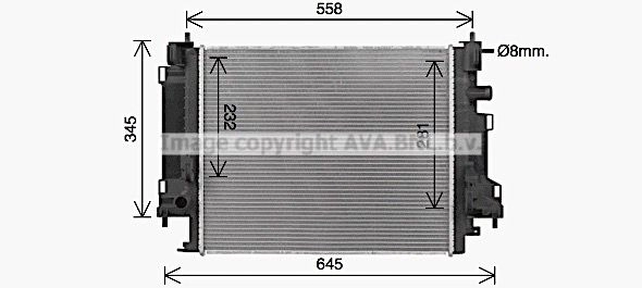 Радиатор охлаждения двигателя AVA QUALITY COOLING RT2658 1440655392 7 IP5U изображение 0