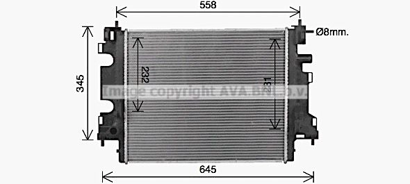 Радиатор охлаждения двигателя AVA QUALITY COOLING 1440655393 RT2659 A G3PK5 изображение 0