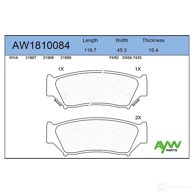 Тормозные колодки передние AYWIPARTS AW1810084 4381228 NYKH M