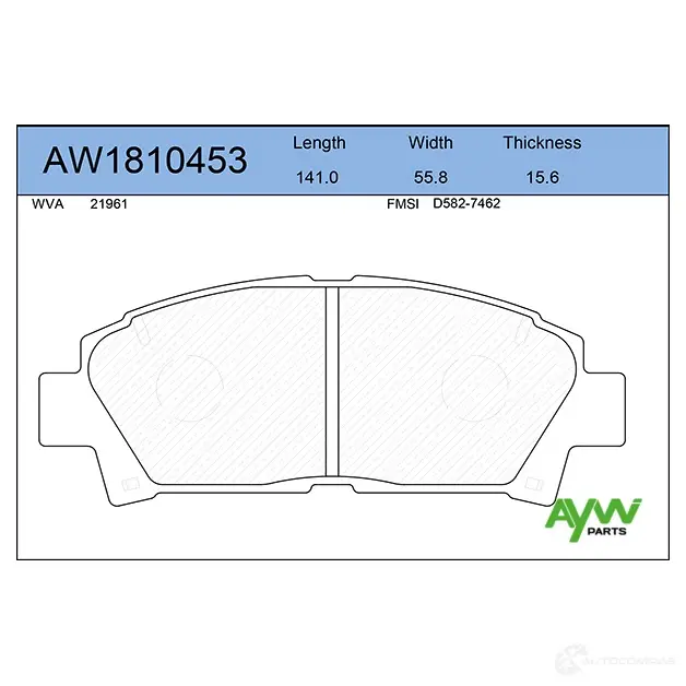 Тормозные колодки передние AYWIPARTS 5JI7IR L 4381583 AW1810453