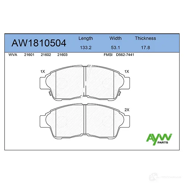 Тормозные колодки передние AYWIPARTS 4381633 ZA OPI AW1810504 изображение 0